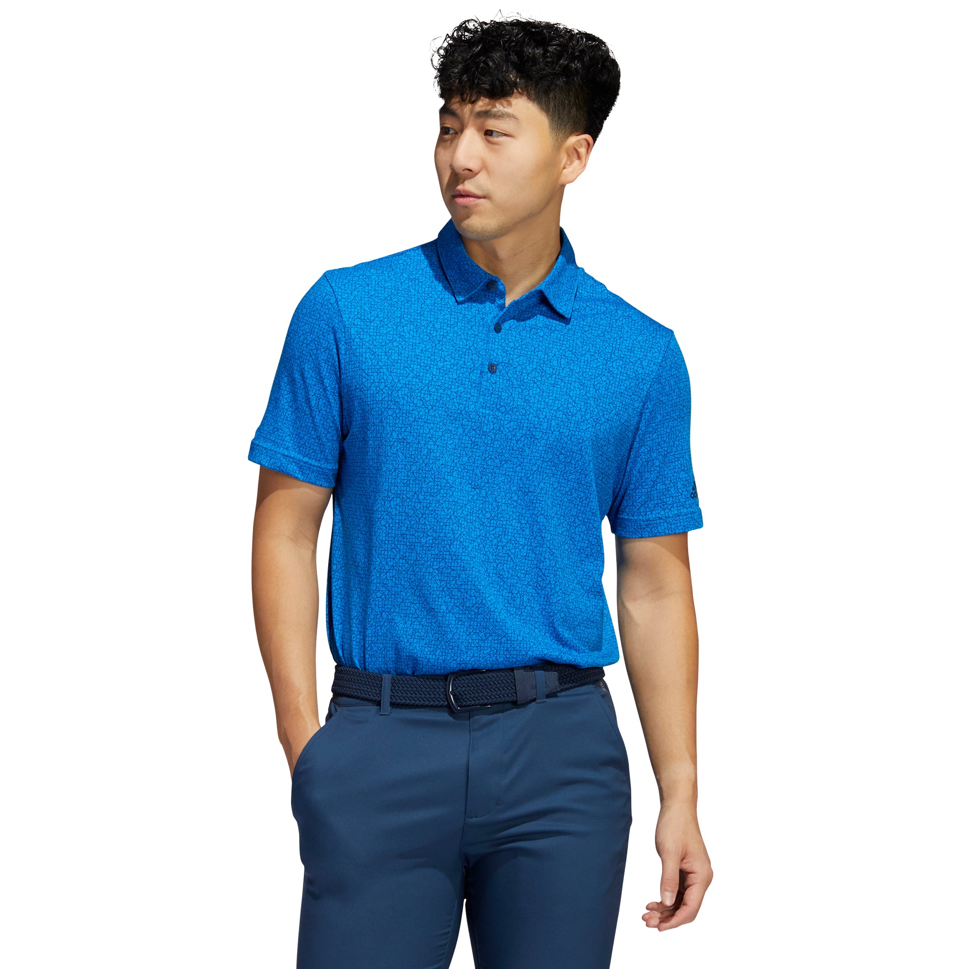 Adidas Golf, Adidas Abstract Print Blue Rush Mens Golf Polo