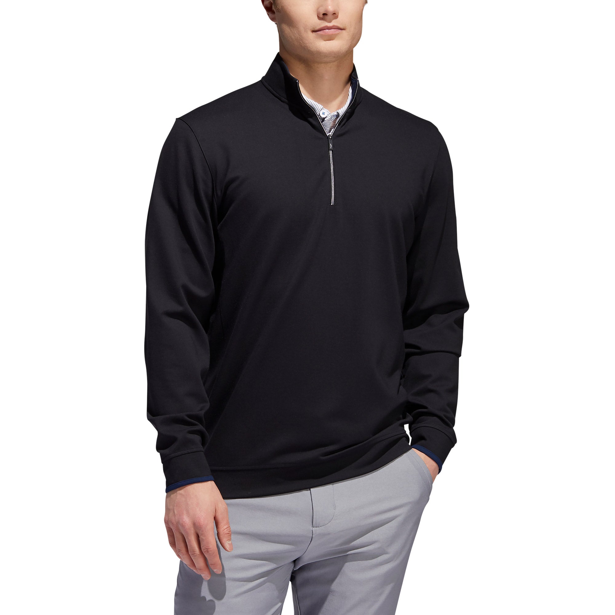 Adidas Golf, Adidas Adipure Modern Tech Black Mens Golf 1/4 Zip