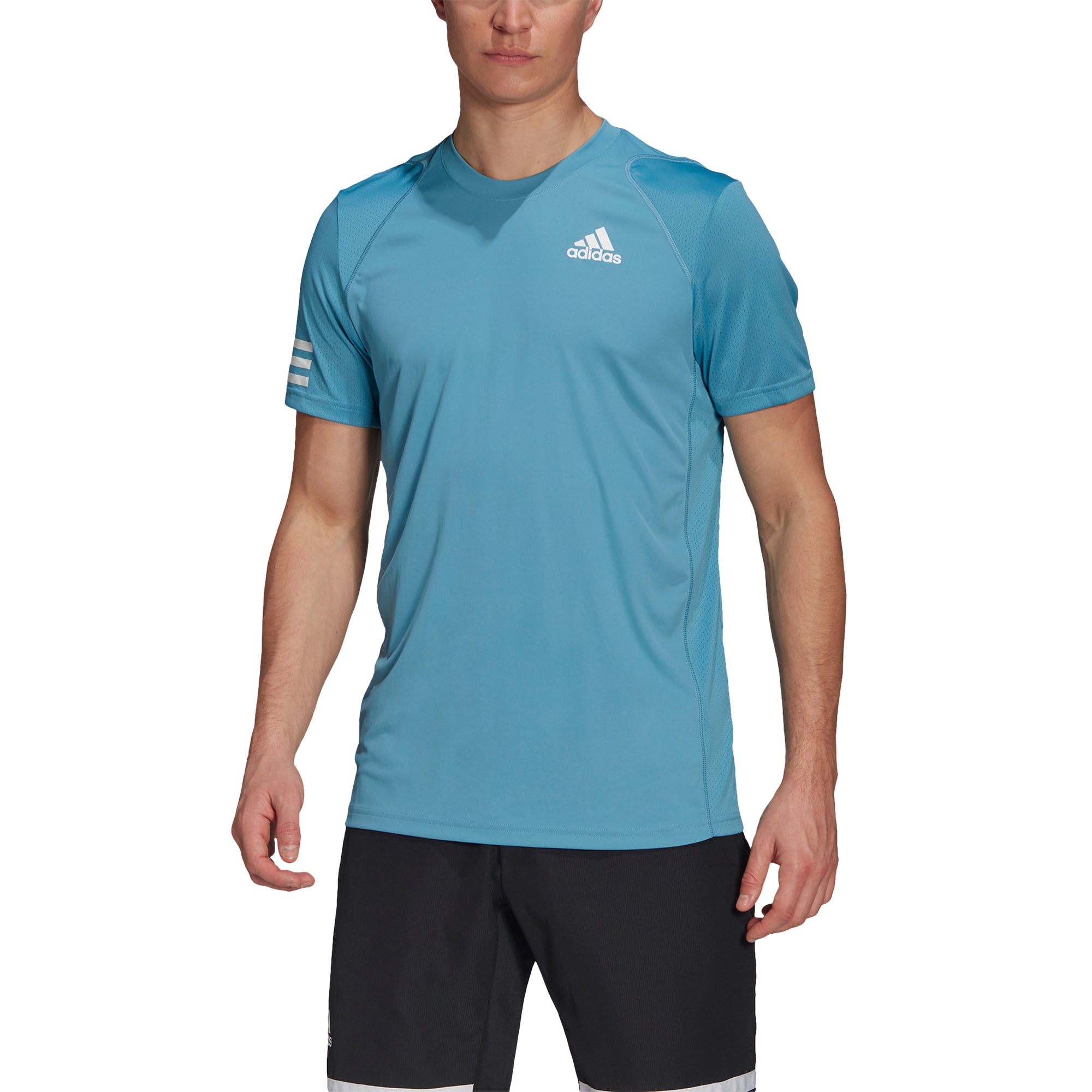 Adidas, Adidas Club 3-Stripes Hazy Blue Mens Tennis Shirt