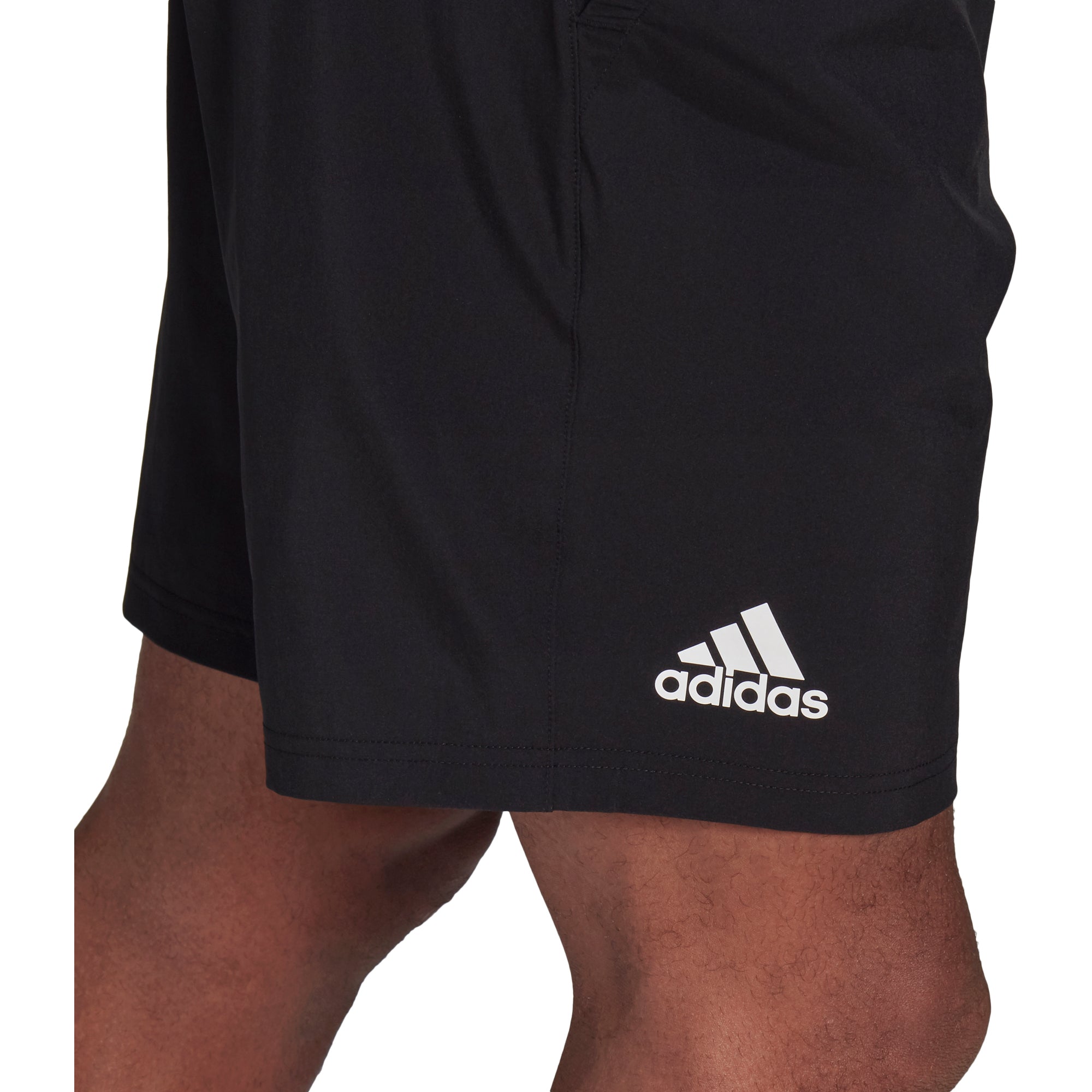 Adidas, Adidas Club Stretch Woven Black-White 7in Mens Tennis Shorts