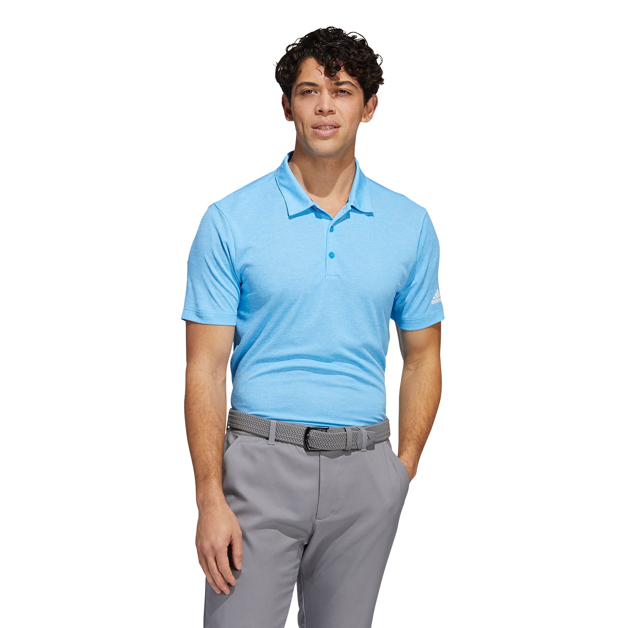 Adidas Golf, Adidas Heather HEAT.RDY Blue Rush Mens Golf Polo