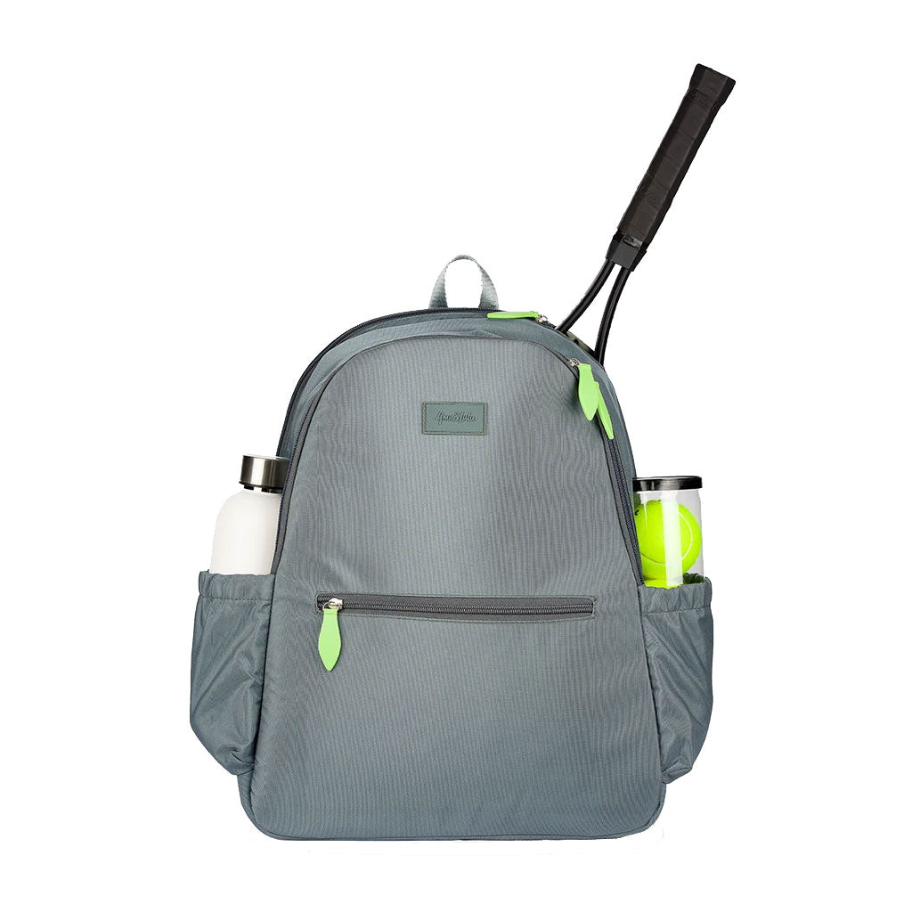 Ame&lulu, Ame & Lulu Courtside Charcoal Lime Tennis Backpack