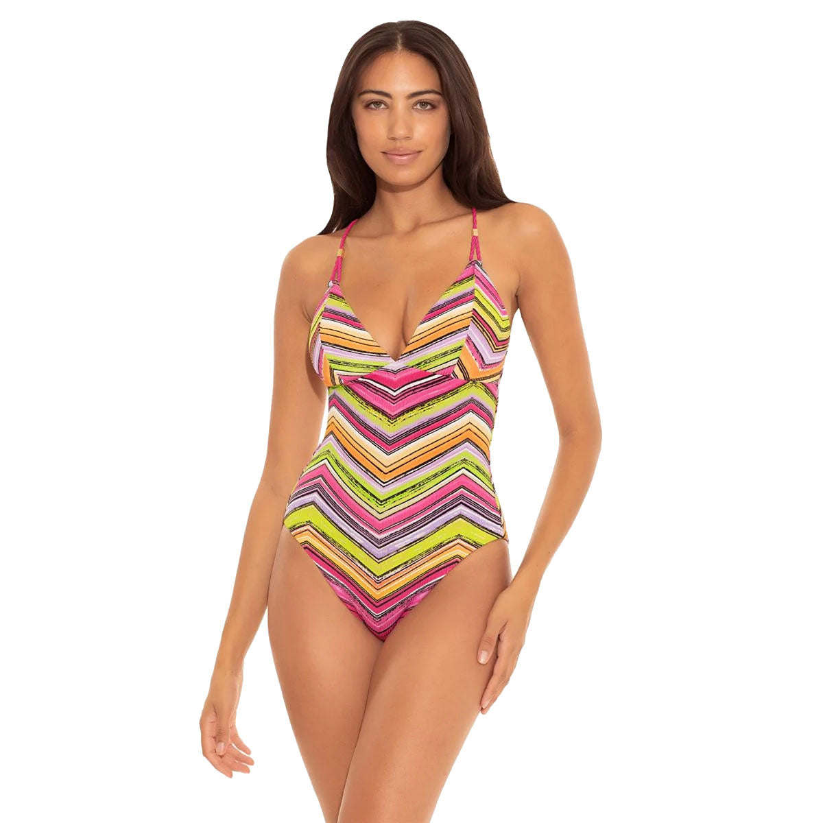 Becca, Becca Farah Reversible Multi One Piece Womens Swimsuit