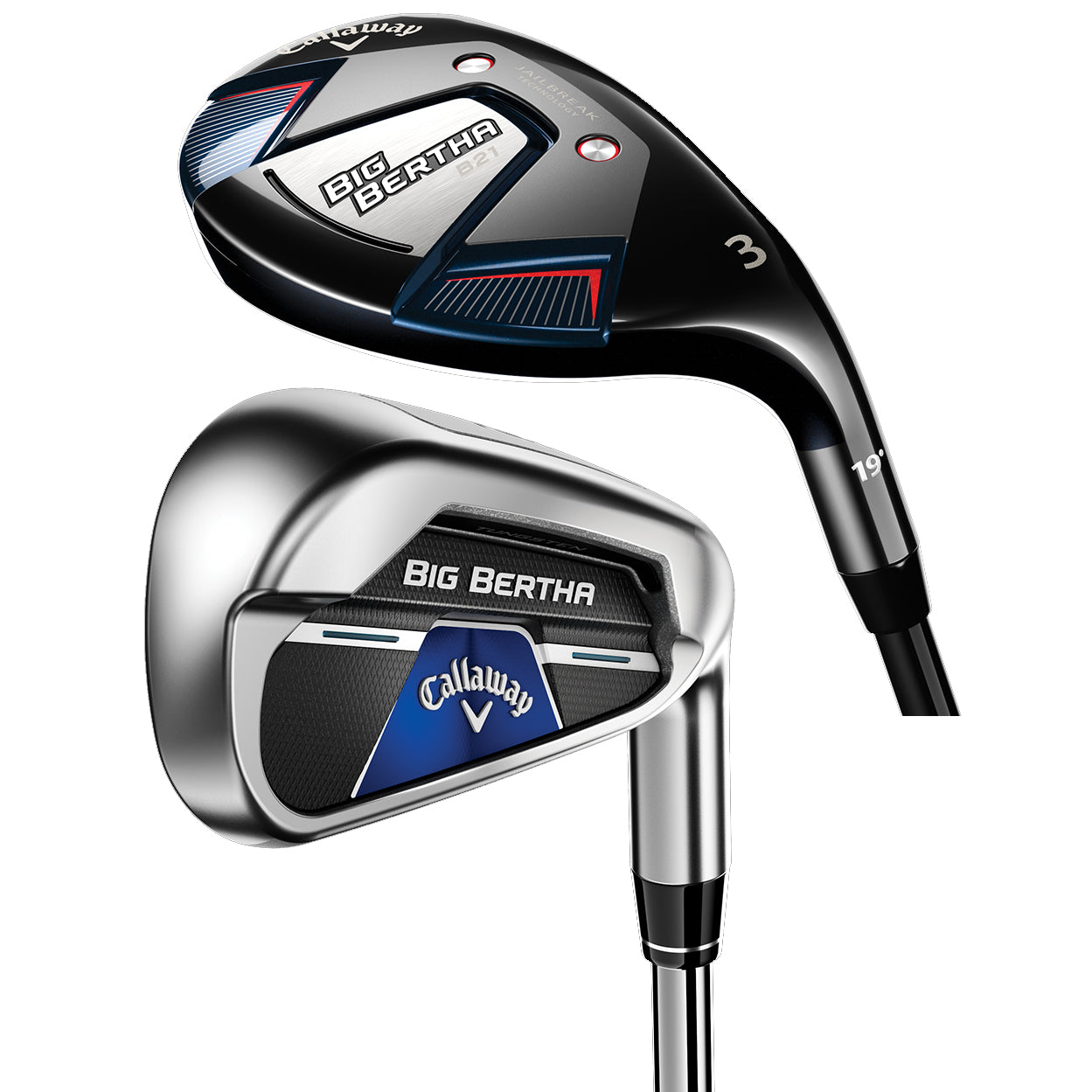 Callaway, Callaway Big Bertha B21 4-5H and 6-PW Mens Right Hand Iron-Hybrid Set