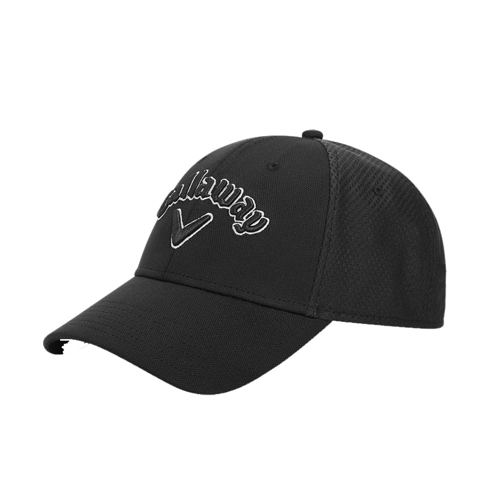 Callaway, Callaway Mesh Fitted Black Charcoal Mens Cap