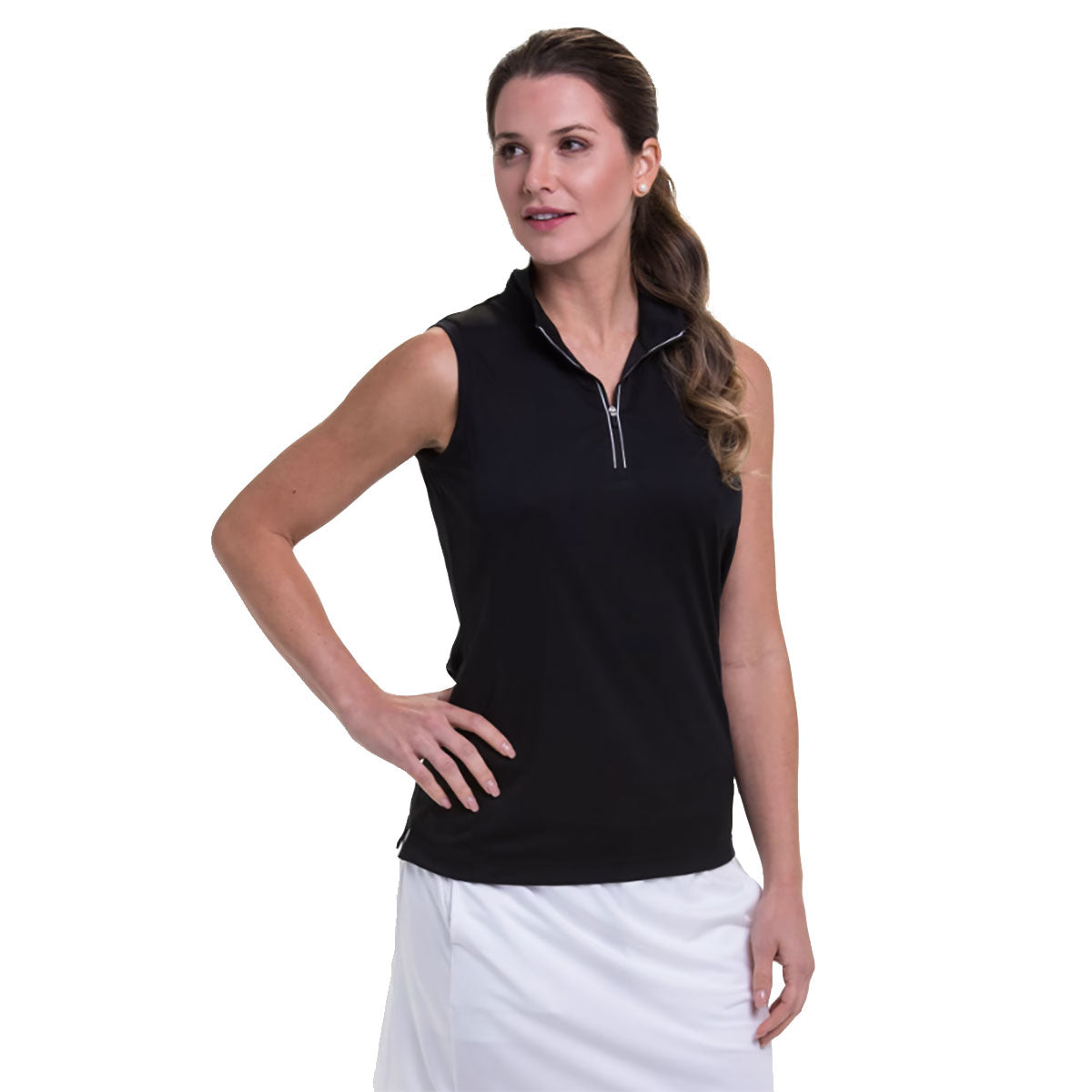 EP NY, EP New York Convertible Mock Zip Womens Golf Polo