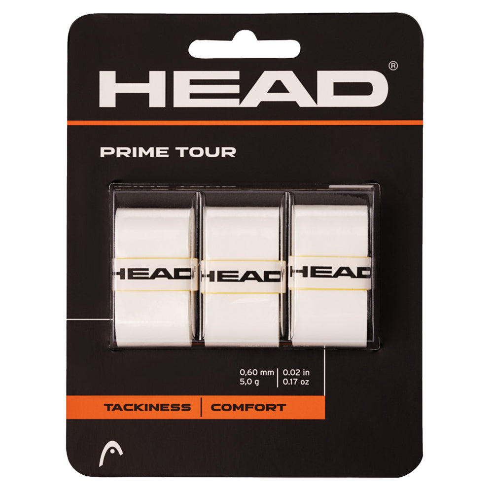 Head, Head Prime Tour 3 Pack White Overgrip