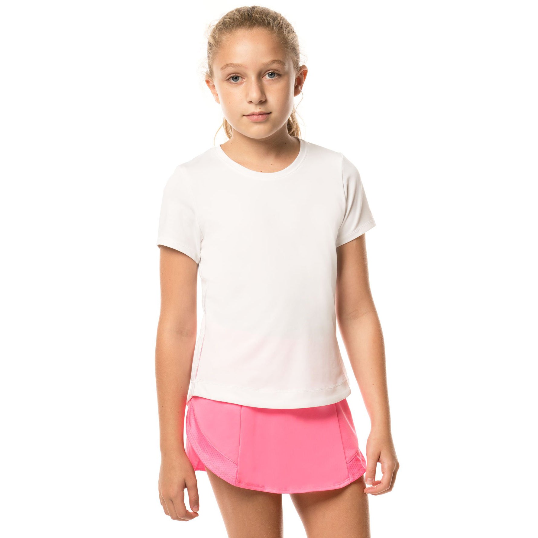 Lucky In Love, Lucky In Love Dynamic High Low Girls Short Sleeve Tennis Shirt